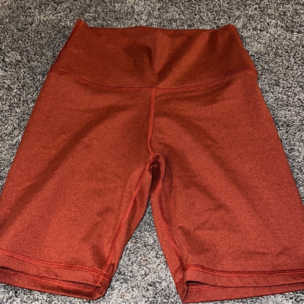 Aerie Biker Shorts Yoga Rust Red
